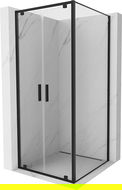 Mexen Exo cabină de duș cu uși pivotante 80 x 80 cm, transparentă, neagră - 8182-080-080-70-00