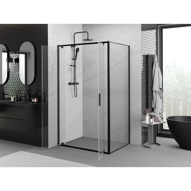 Mexen Exo-BR Duo cabină de duș rabatabilă 100 x 70 cm, transparentă, neagră - 8182-100-070-70-00