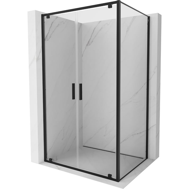 Mexen Exo cabină de duș cu uși articulate 100 x 70 cm, transparentă, neagră - 8182-100-070-70-00