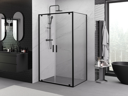 Mexen Exo cabină de duș pivotantă 70 x 85 cm, transparentă, neagră - 8182-070-085-70-00