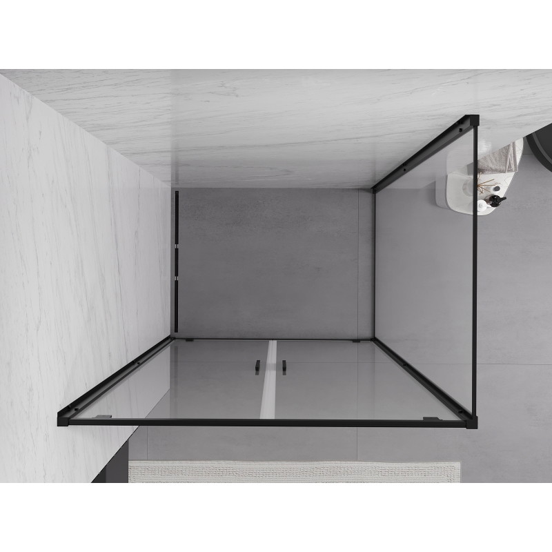 Mexen Exo-BR Duo 70 x 90 cm-es, átlátszó, fekete zuhanykabin - 8182-070-090-70-00