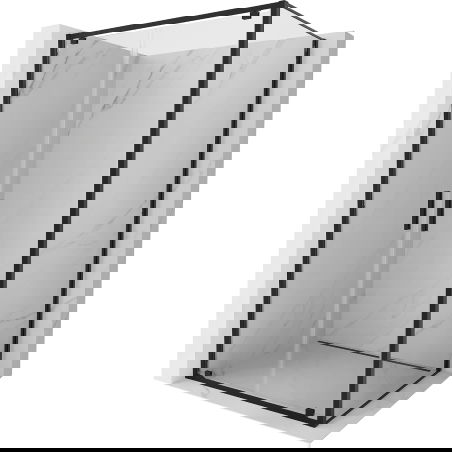 Mexen Exo cabină de duș cu ușă pivotantă 80 x 95 cm, transparentă, neagră - 8182-080-095-70-00