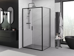 Mexen Exo cabină de duș culisantă 105 x 100 cm, transparentă, neagră - 8151-105-100-70-00