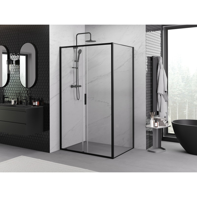 Mexen Exo-S cabina de duș culisantă 150 x 100 cm, transparentă, neagră - 8151-150-100-70-00