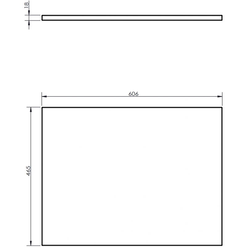 Mexen Uni blat de dulap 60 cm, negru mat - 91AXX-0604-464-18-71