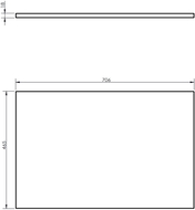 Mexen Uni blat dulap 70 cm, alb lucios - 91AXX-0704-464-18-00