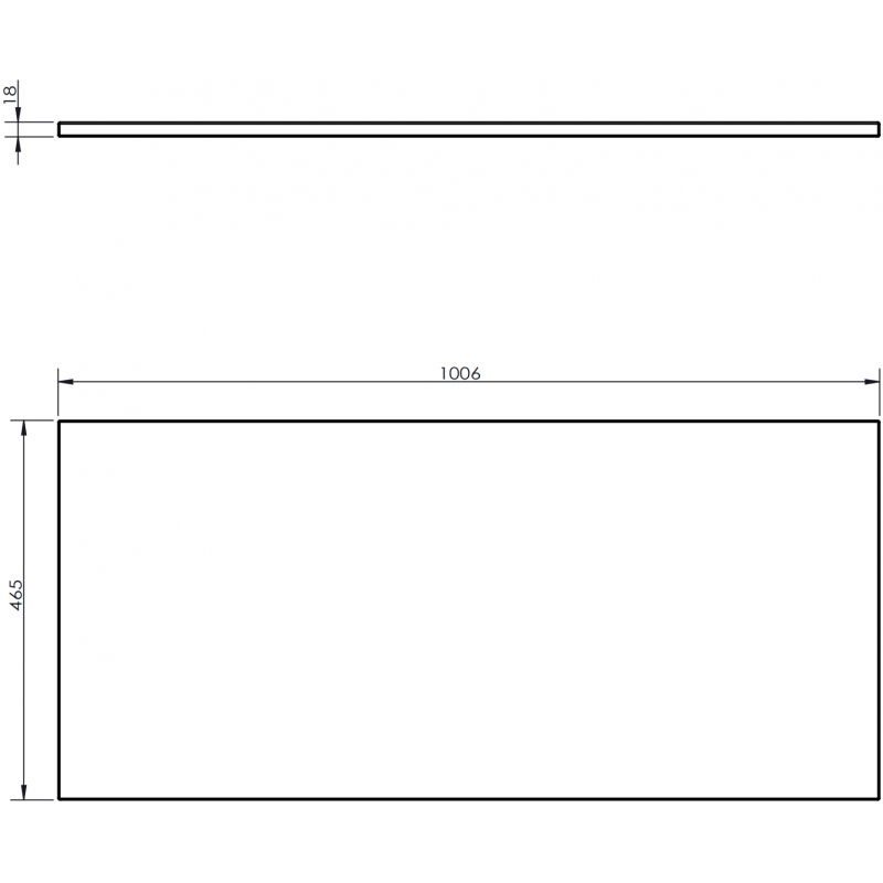 Mexen Uni blat pentru comodă 100 cm, alb lucios - 91AXX-1004-464-18-00