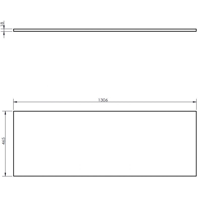 Mexen Uni blat pentru dulap de 130 cm, alb lucios - 91AXX-1304-464-18-00