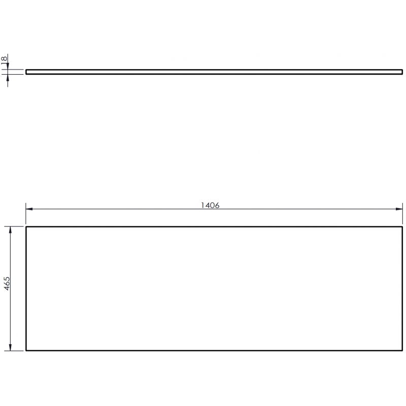 Blat pentru dulap Mexen Uni 140 cm, alb lucios - 91AXX-1404-464-18-00