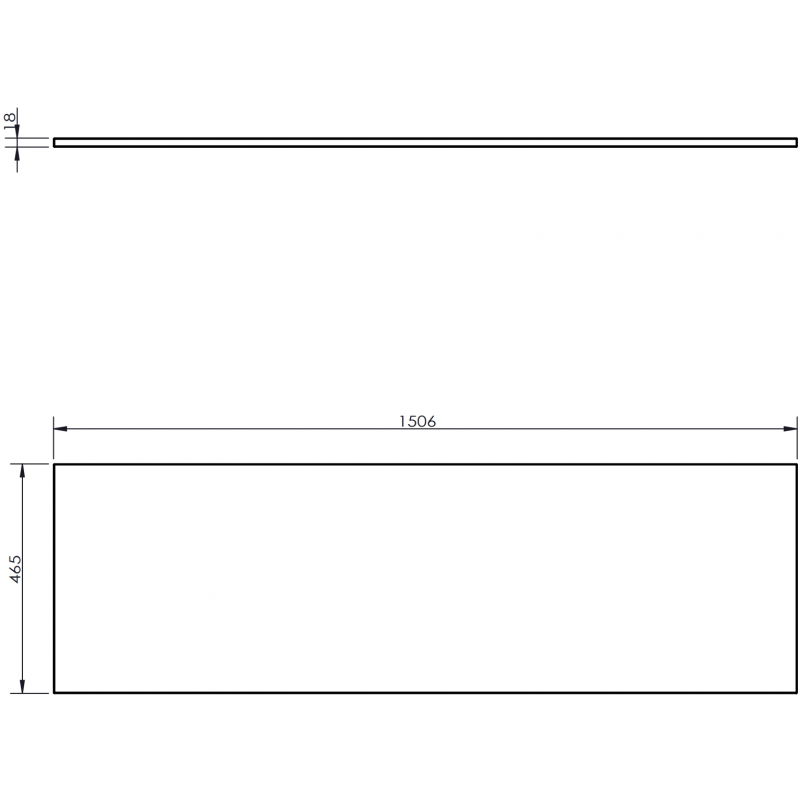 Mexen Uni blat pentru chiuvetă 150 cm, alb lucios - 91AXX-1504-464-18-00