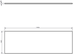 Mexen Uni blat deasupra dulapului 140 cm, alb mat - 91AXX-1404-464-18-01