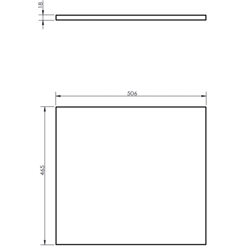 Mexen Uni szekrénylap 50 cm, szürke matt - 91AXX-0504-464-18-62