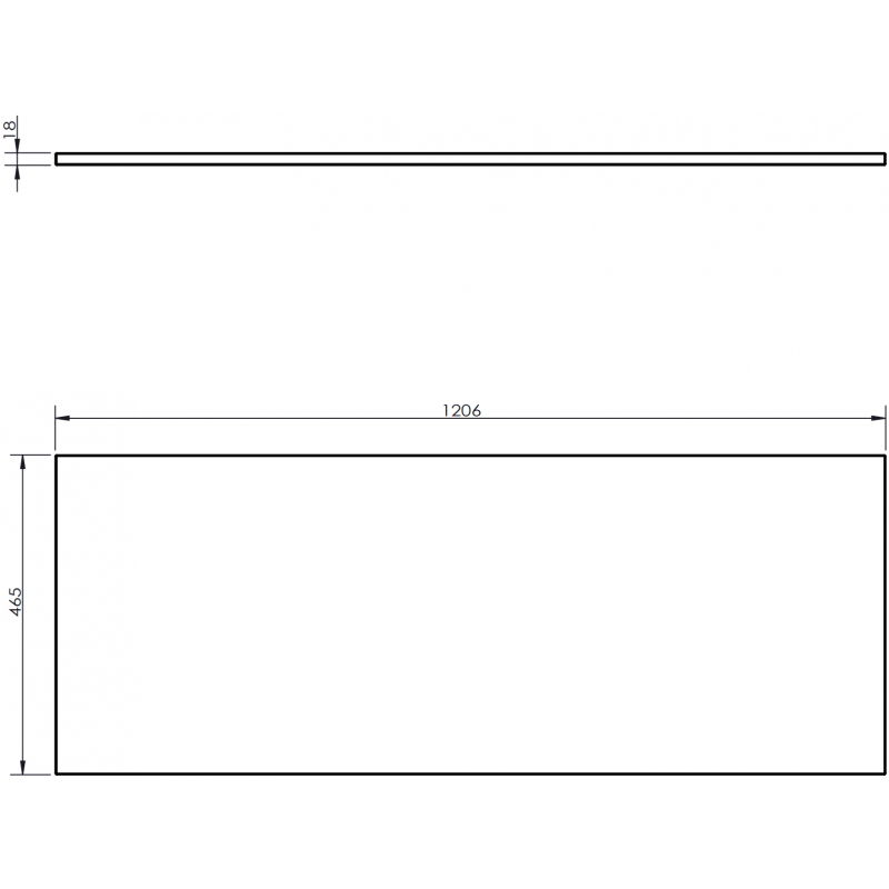 Mexen Uni 120 cm-es szekrénylap, fekete fényes - 91AXX-1204-464-18-70