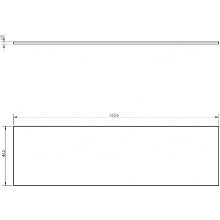 Mexen Uni blat pentru dulap 160 cm, negru lucios - 91AXX-1604-464-18-70