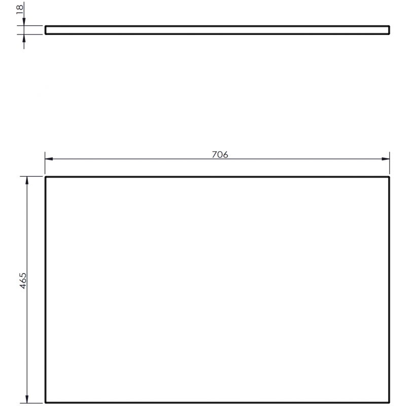 Mexen Uni blat de masă 70 cm, negru mat - 91AXX-0704-464-18-71