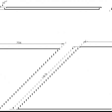 Mexen Uni blat de masă 70 cm, negru mat - 91AXX-0704-464-18-71