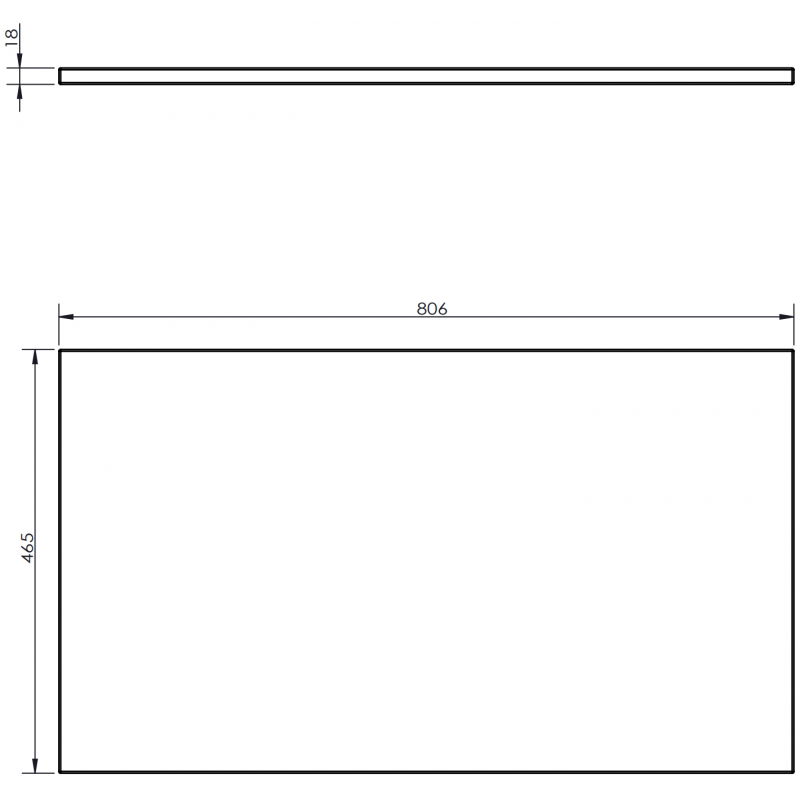 Blat pentru dulap Mexen Uni 80 cm, negru mat - 91AXX-0804-464-18-71