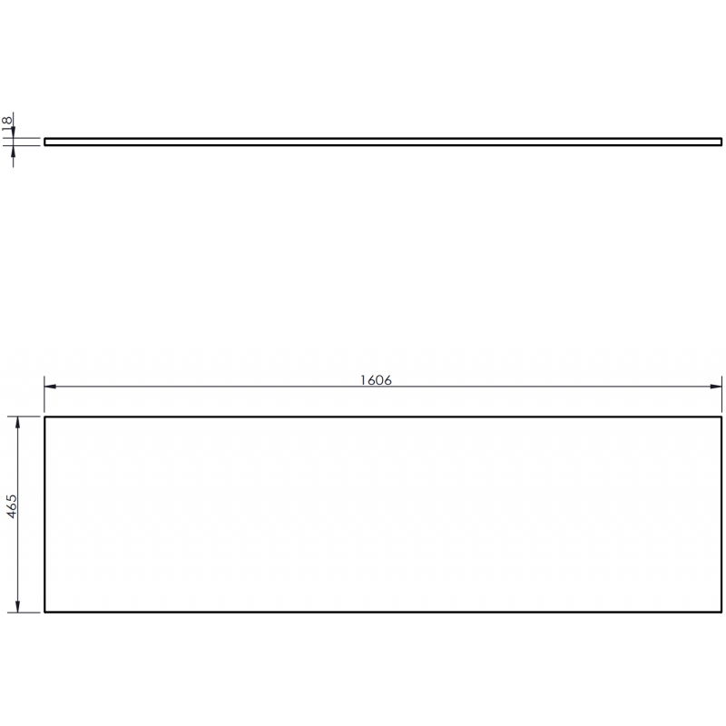 Mexen Uni blat pentru dulap de 160 cm, stejar - 91AXX-1604-464-18-81