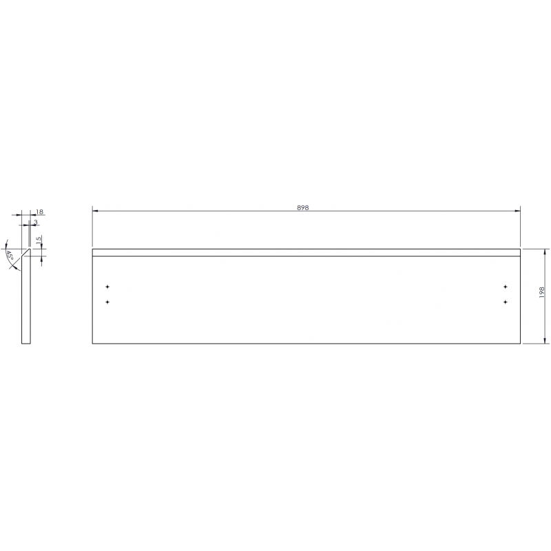 Mexen Orio szekrénytest előlap 90 x 20 cm, fehér fényes - 91A10-0900-235-1-00