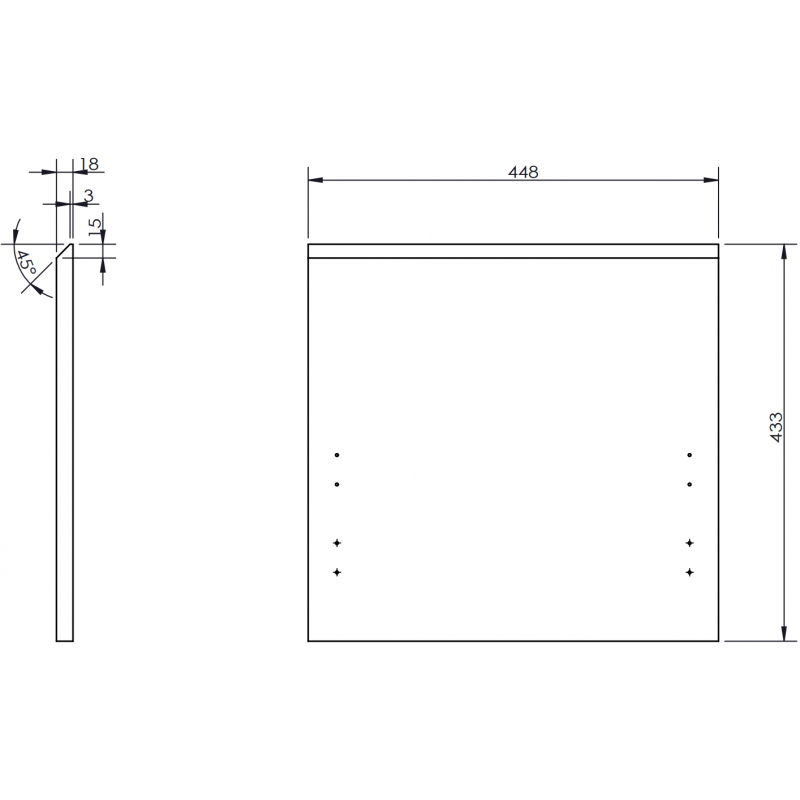 Mexen Orio front pentru corp dulap baie 45 x 43,5 cm, alb lucios - 91A10-0450-470-1-00