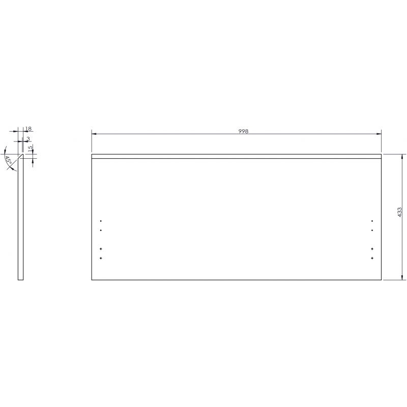 Mexen Orio szekrénytest frontja 100 x 43,5 cm, grafit matt - 91A10-1000-470-1-66