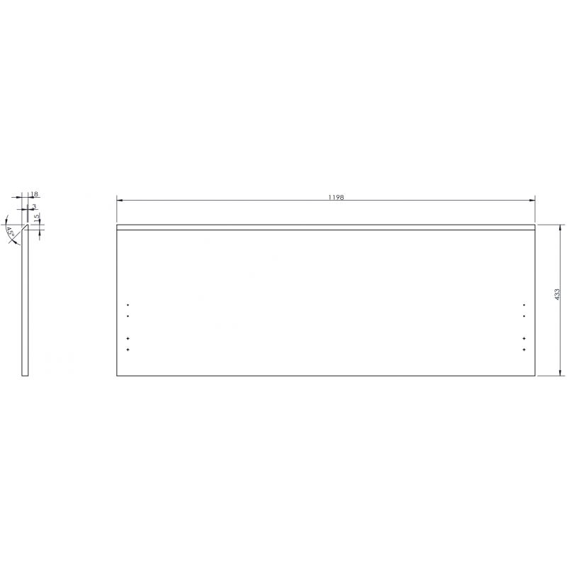 Mexen Orio fürdőszobai szekrénytest eleje, 120 x 43,5 cm, grafit matt - 91A10-1200-470-1-66