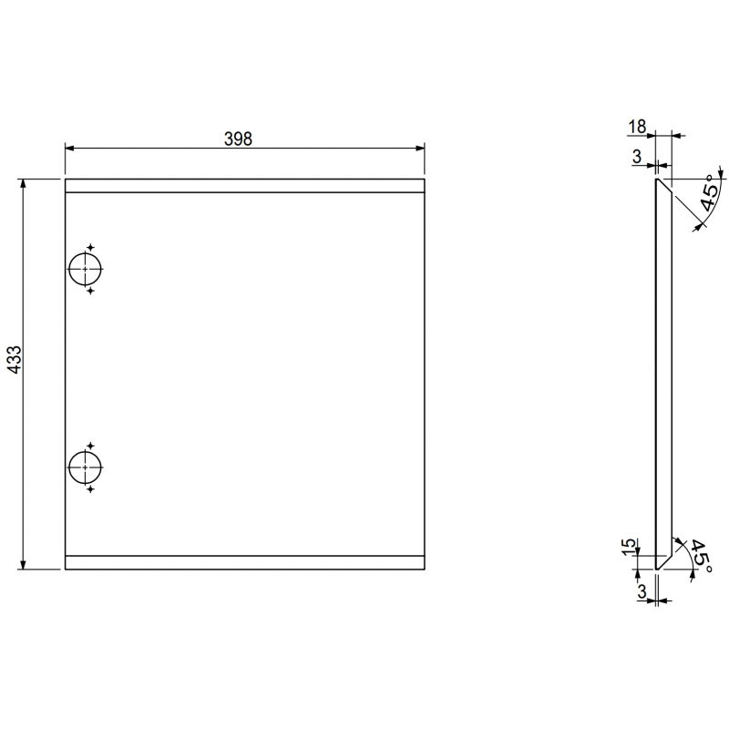 Mexen Orio front pentru corp dulap baie 40 x 43,5 cm, negru lucios - 91A11-0400-470-1-70