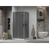 Mexen Lima cabină de duș pliabilă 70 x 100 cm, Grafit, Crom + cadă de duș Flat, Albă - 856-070-100-01-40-4010