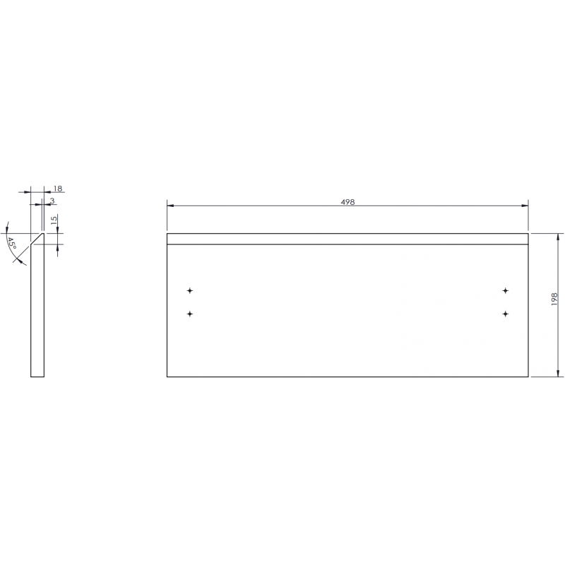 Mexen Rivel előlap barázdált szekrénytesthez 60 x 20 cm, fekete matt - 91A20-0600-235-1-71