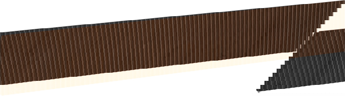Mexen Rivel fațadă frontală canelată pentru corpul dulapului de baie 160 x 20 cm, nuc - 91A20-1600-235-1-86
