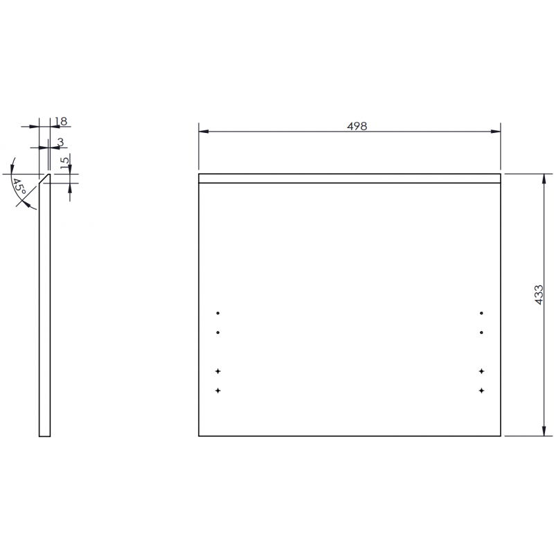 Mexen Rivel front canelat pentru corp dulap baie 50 x 43,5 cm, alb mat - 91A20-0500-470-1-01