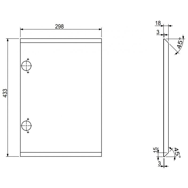 Mexen Rivel fațadă de baie canelată pentru corp de mobilă 30 x 43,5 cm, grafit mat - 91A21-0300-470-1-66