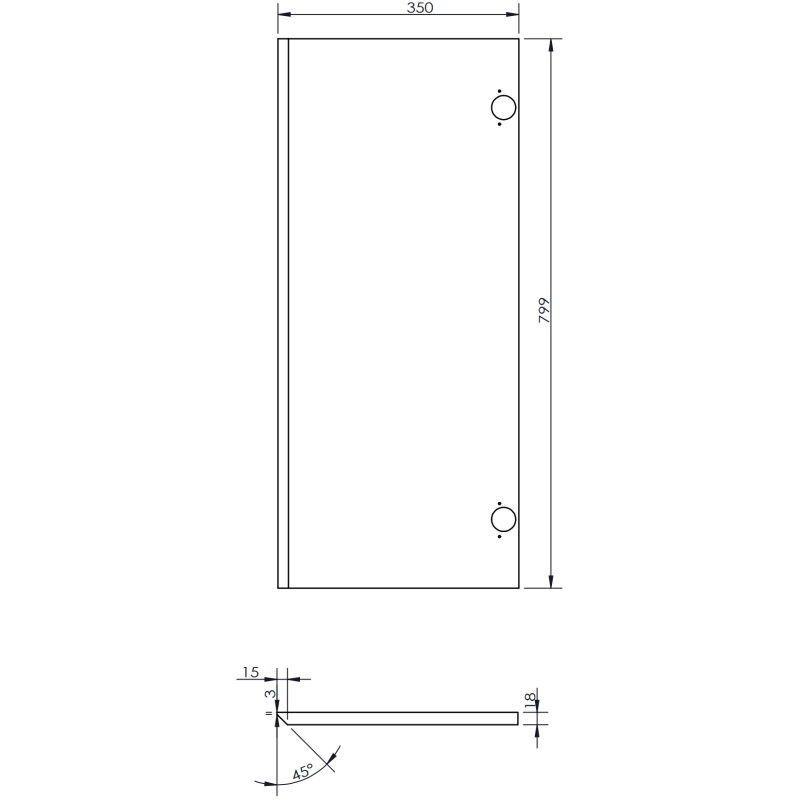 Mexen Rivel bordázott előlap fürdőszobaszekrényhez 35 x 80 cm (2 db), grafit matt - 91A21-1600-300-2-66