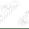Mexen Exo cabină de duș pătrată pivotantă 70 x 70 cm, transparent, auriu - 8110-070-070-50-00