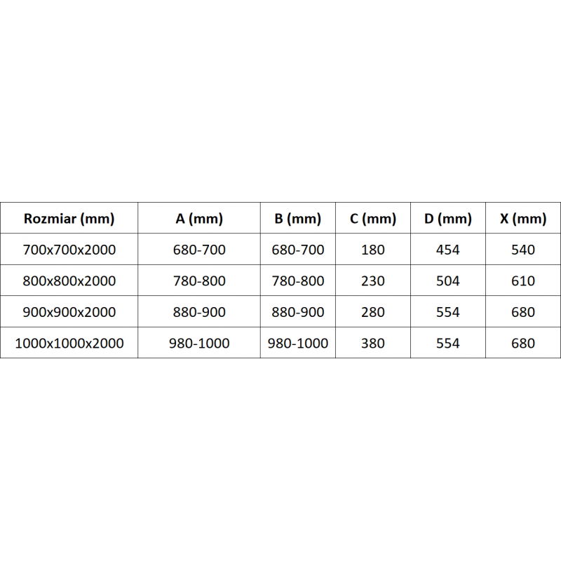 Mexen Exo négyzet alakú nyíló zuhanykabin 70 x 70 cm, átlátszó, arany - 8110-070-070-50-00
