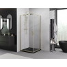 Mexen Exo-R Duo négyzet alakú zuhanykabin, 70 x 70 cm, átlátszó, arany - 8110-070-070-50-00