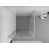 Mexen Exo-R Duo cabina de duș pătrată rabatabilă 80 x 80 cm, transparentă, auriu - 8110-080-080-50-00