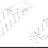 Cabină de duș pătrată glisantă Mexen Exo 70 x 70 cm, transparent, aurie - 8111-070-070-50-00