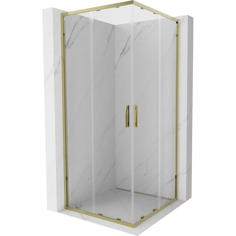 Cabină de duș pătrată glisantă Mexen Exo 70 x 70 cm, transparent, aurie - 8111-070-070-50-00