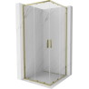 Mexen Exo-S Duo cabina de duș pătrată culisantă 80 x 80 cm, transparentă, aurie - 8111-080-080-50-00