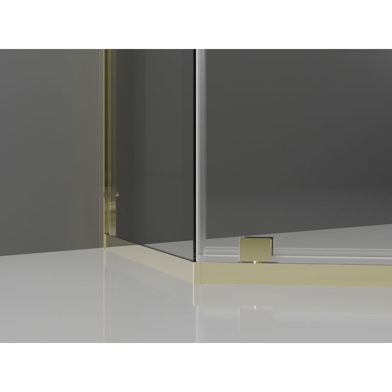 Mexen Exo cabină de duș pentagonală batantă 80 x 80 cm, transparent, auriu - 812-080-080-50-00