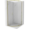 Mexen Exo-R cabina de duș pentagonală cu deschidere de 90 x 90 cm, transparentă, aurie - 812-090-090-50-00