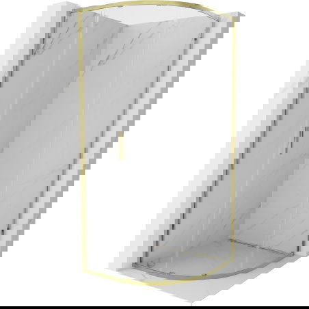 Mexen Exo cabina de duș semirotundă glisantă 70 x 70 cm, transparentă, aurie - 8131-070-070-50-00