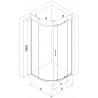 Mexen Exo-S cabina de duș semirotundă glisantă 80 x 80 cm, transparentă, aurie - 8131-080-080-50-00