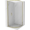 Mexen Exo-S cabina de duș semirotundă glisantă 80 x 80 cm, transparentă, aurie - 8131-080-080-50-00