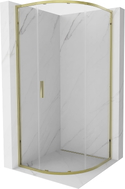 Mexen Exo-S cabina de duș semirotundă glisantă 80 x 80 cm, transparentă, aurie - 8131-080-080-50-00