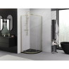 Mexen Exo-S cabina de duș semirotundă glisantă 80 x 80 cm, transparentă, aurie - 8131-080-080-50-00
