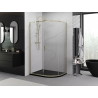 Mexen Exo-S félköríves tolóajtós zuhanykabin 100 x 90 cm, átlátszó, arany - 8131-100-090-50-00
