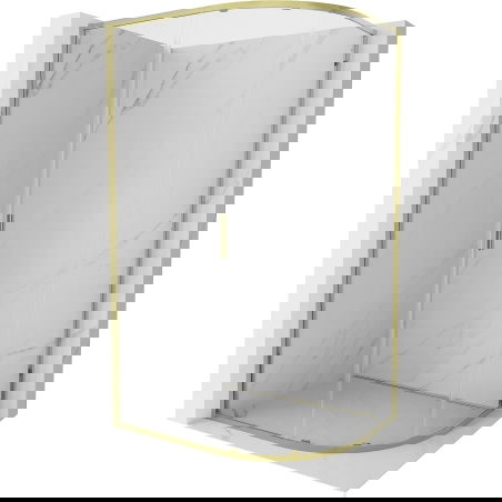 Mexen Exo cabina de duș semicirculară asimetrică glisantă 120 x 90 cm, transparentă, aurie - 8131-120-090-50-00