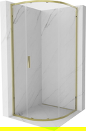 Mexen Exo cabină de duș semicirculară glisantă 100 x 100 cm, transparentă, aurie - 8131-100-100-50-00